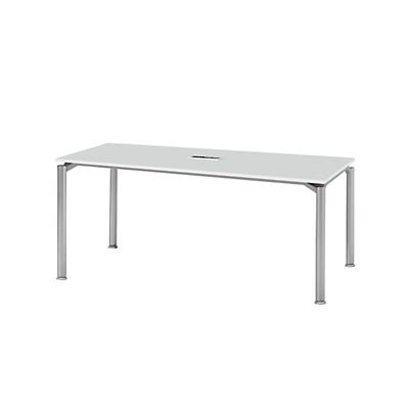 Vergadertafelsysteem basiselement BST, rechthoekig, 2000 x 800 mm, incl. Netbox SSI Schäfer