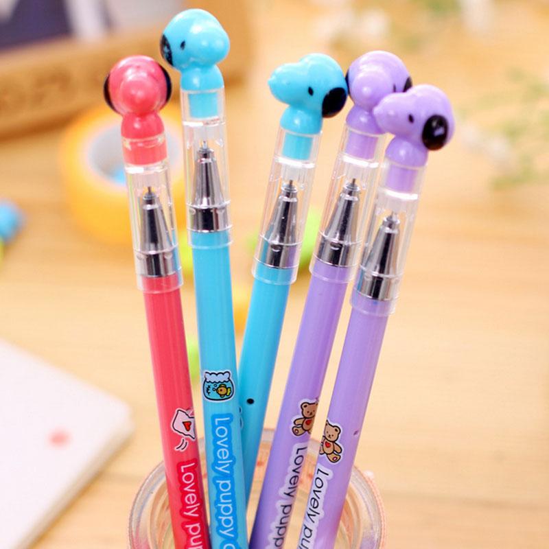 3 pcs lot Lovely dog gel pen cute pens material escolar kawaii stationery canetas escolar school