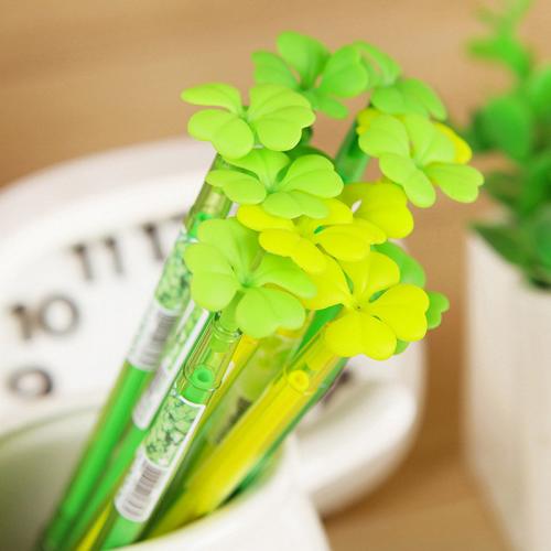 Scherpste aanbieding 16% Korting 0.5mm Cute Kawaii Plastic Gel Pen Lovely Clover Marker Pens For