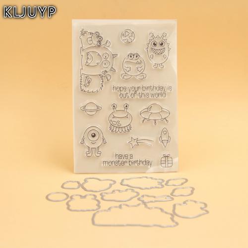 KLJUYP 1set Monsters Metal Cutting Dies and Stamp for DIY Scrapbooking photo album Decorative