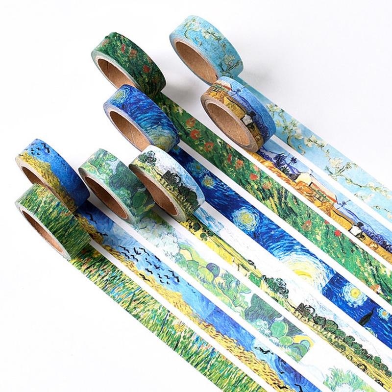 Creative Van Gogh Oil Painting Japanese Masking Washi Tape Decorative Adhesive Tape Diy