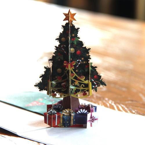 3D Pop up Cards Merry Christmas Origami Paper Laser Cut Postcards Gift Greeting Cards Handmade