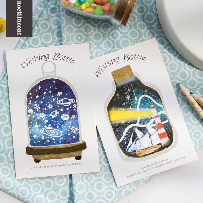 30pcs noctilucent wish bottle style postcard as invitation Greeting Cards gift cards Christmas