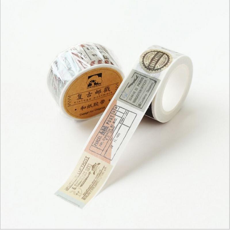 20mm wide Vintage Travelling style Retro Postmark decoration scotch washi tape DIY planner