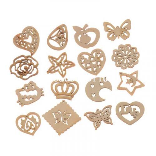 Best Quality Flatback Wood Craft Decoration Promotions Scrapbooking 50 Pcs Embellishments Mixed