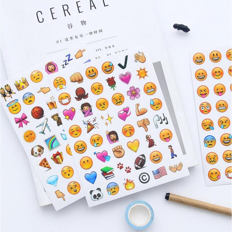 4 pcs pack Creative Interesting Emoji Expression Apple Stickers Diary Sticker Scrapbook Decoration