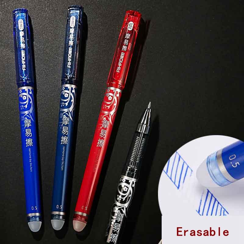2Pcs pack 0.5mm Erasable Gel Pen Refills Ink Red Blue Black Student Writing Neutral Ballpoint Pen