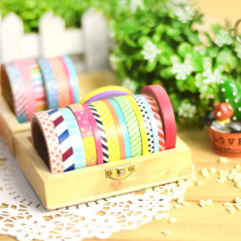 6 pcs slim washi tape British pattern masking tapes for DIY album scrapbook Deco adhesive stickers