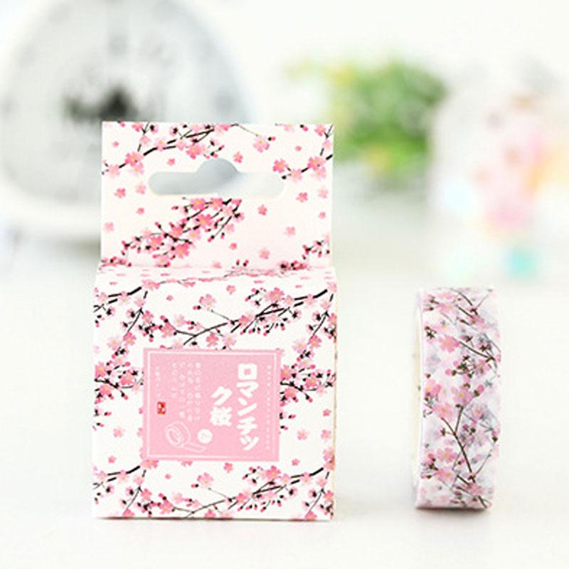 Romantic Sakura Washi Tape DIY Decorative Scrapbooking Masking Tape Adhesive Label Sticker Tapes