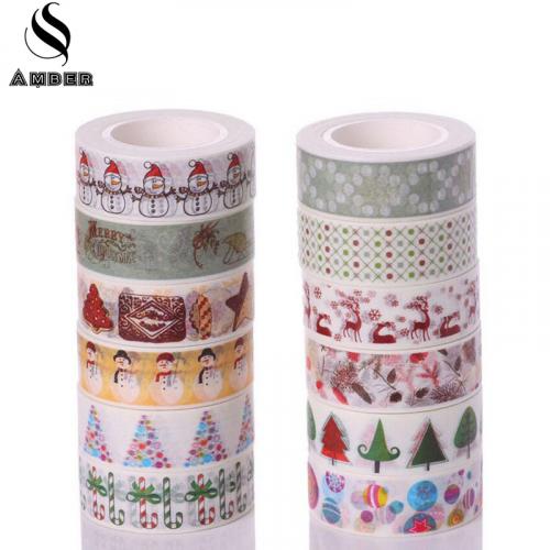 15mm*10m Kawai Christmas DIY Washi Tapes Adhesive Masking Tape Set Stationery Scrapbooking Album