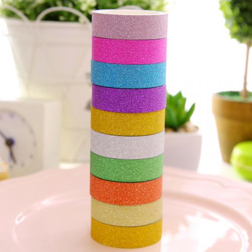 10 color Lot Glitter tape Bling bling masking tapes Deco washitape for diary phone album Stationery