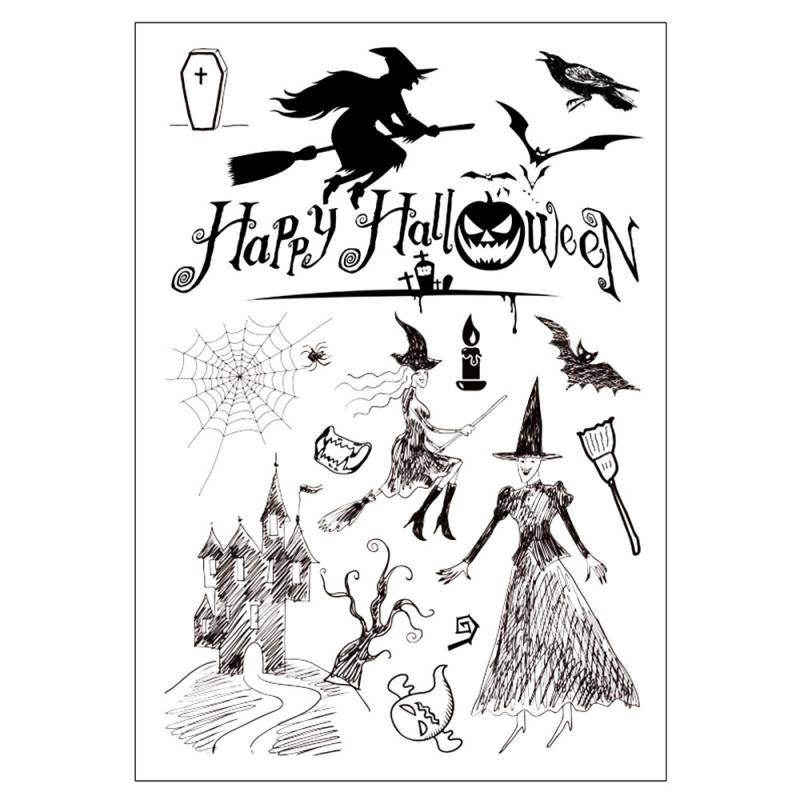 Happy Halloween Transparent Clear Silicone Stamp seal for DIY Scrapbooking photo Album Decorative