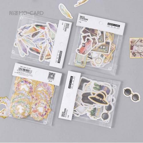 Gilding Fashion Diary Feather Stickers Diary Sticker Scrapbook Decoration PVC Stationery Stickers