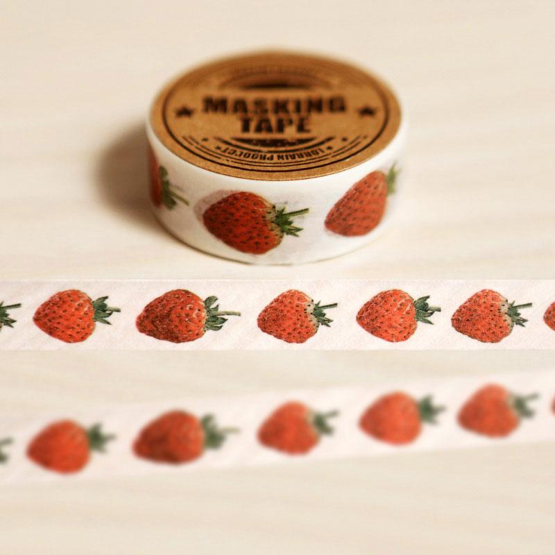 15mm X 8m lovely Strawberry Fruit DIY Washi tapes Masking Tape Decorative Adhesive Tapes School