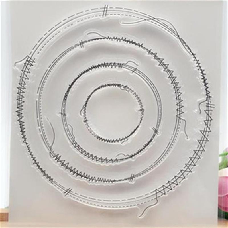 Sewing Thread Round Style Transparent Clear Stamp DIY Silicone Seals Scrapbooking Card Making Photo