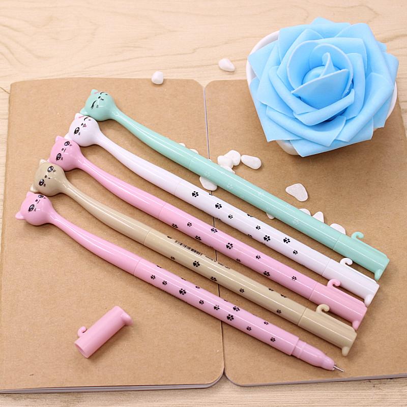 â‚¬450000 Sparen 4 Pcs Pack 0.5mm Cute Candy Color Bow Cat Gel Ink Pen Maker Pen School Office