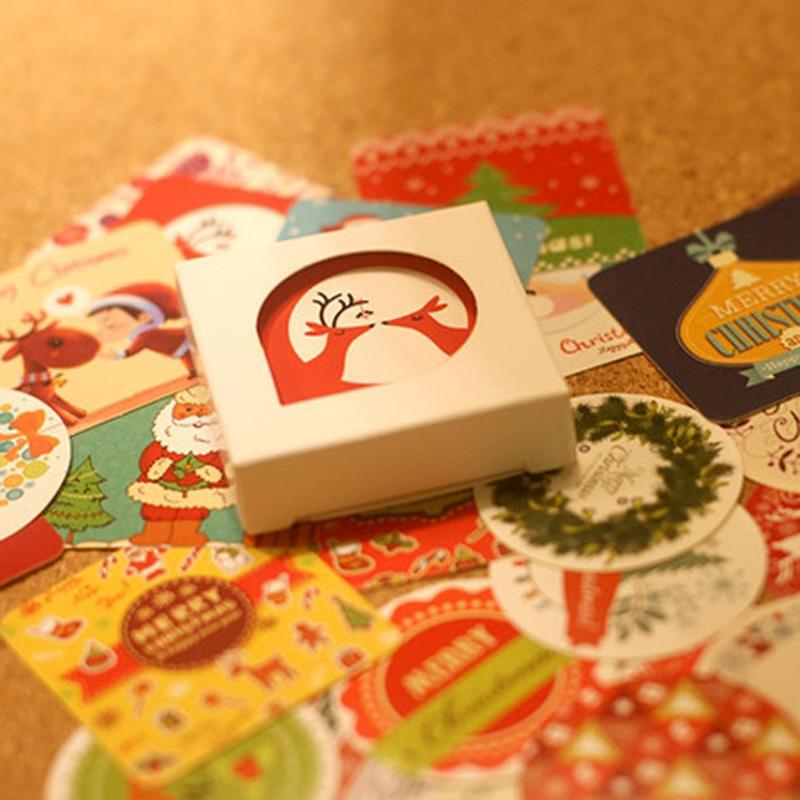 â‚¬410000 Goedkoper 38 pcs box Merry Christmas mini paper sticker decoration DIY diary scrapbooking