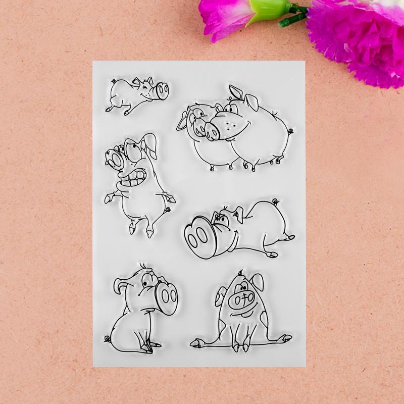 Geldwijzer 6% Korting Cartoon Pig Transparent Clear Stamp For DIY Scrapbooking Photo Album Paper