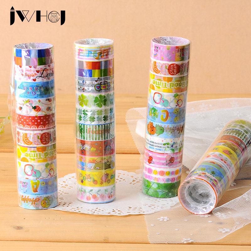 10pcs lot JWHCJ 1.5cm *1m cartoon adhesive masking tape decorativ sealing tape DIY stationery