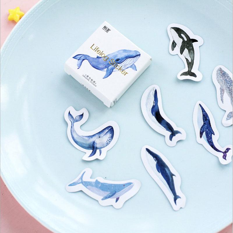 â‚¬370000 Goedkoper 45 pcs pack Animal Blue whale fish mini paper sticker Diary decoration DIY