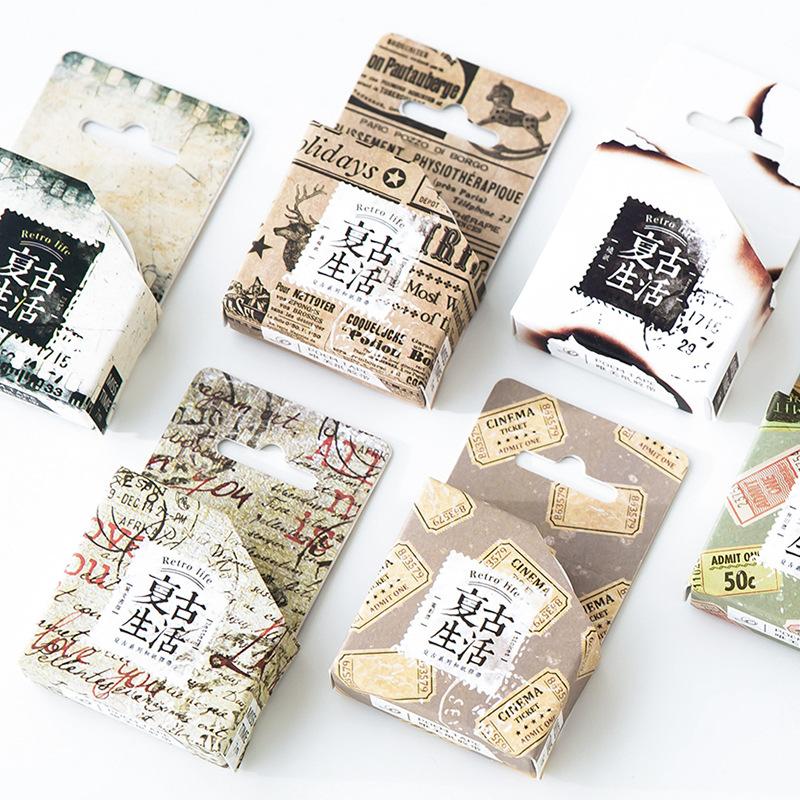 1 pcs DIY Japanese Paper Washi Tape Reto NewPapers Masking Tape Decorative Adhesive Tape Stickers