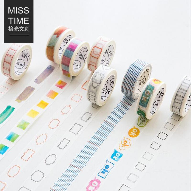 1.5cm*7m Practical Series Attice Line Decorative Washi Tape Scotch DIY Scrapbooking Masking Craft