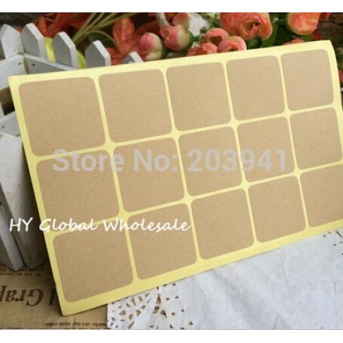 150PCS Lot New Square design Kraft Blank Sealing sticker for Handmade Products DIY note gift
