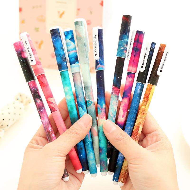 Geldwijzer 23% Korting 10 Pcs Creative Star Night Color Gel Ink Pen Hot Boligrafos Kawaii Gel Pens