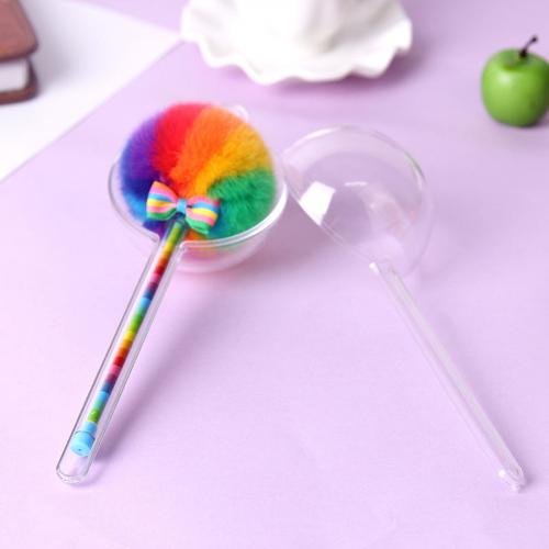 1Pcs Promotional Kawaii creative color gel pens with fluffy ball for decoration stationery School