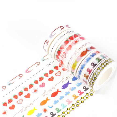 â‚¬240000 Geldwijzer 0.8cm*10m fresh pattern split line washi tape DIY decoration scrapbooking
