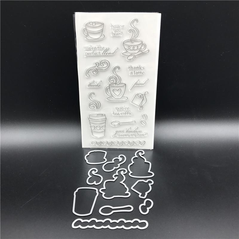 Afternoon Tea Metal Cutting Dies and stamp Stencils for DIY Scrapbooking Decorative Embossing DIY