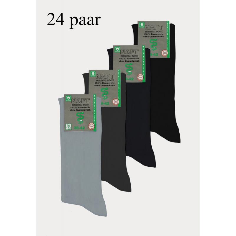Sokken Voor Diabeten - 24 Paar - Grijs & Blauw