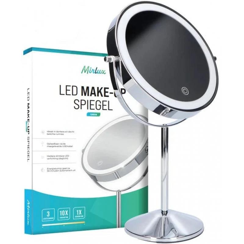 Make-Up Spiegel - Oplaadbaar - Chroom