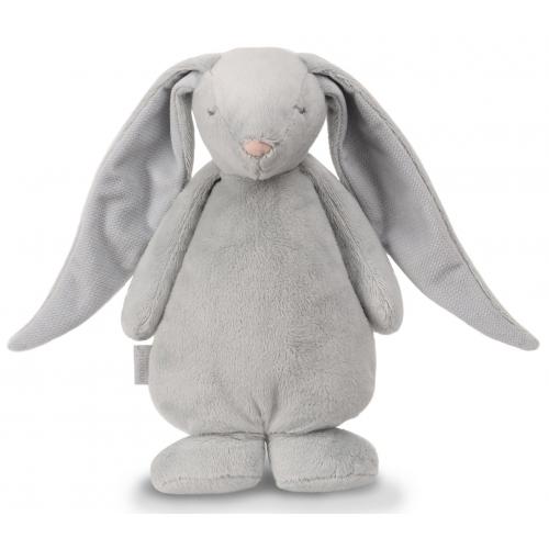 Moonie The Humming Friend Zilver Konijn | Hartslag en ruis knuffel met huilsensor en licht
