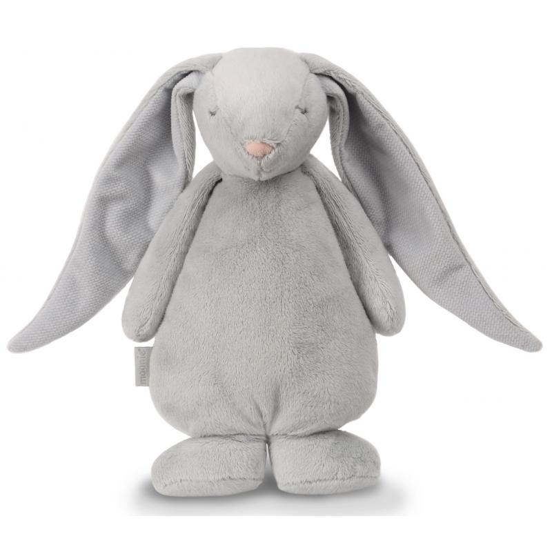 Moonie The Humming Friend Zilver Konijn | Hartslag en ruis knuffel met huilsensor en licht