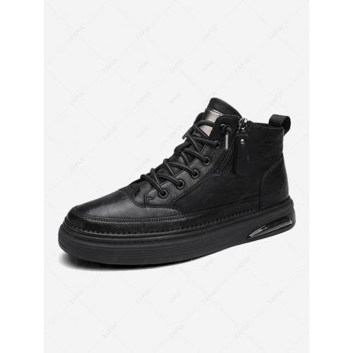 Side Zip High Top Lace Up Shoes
