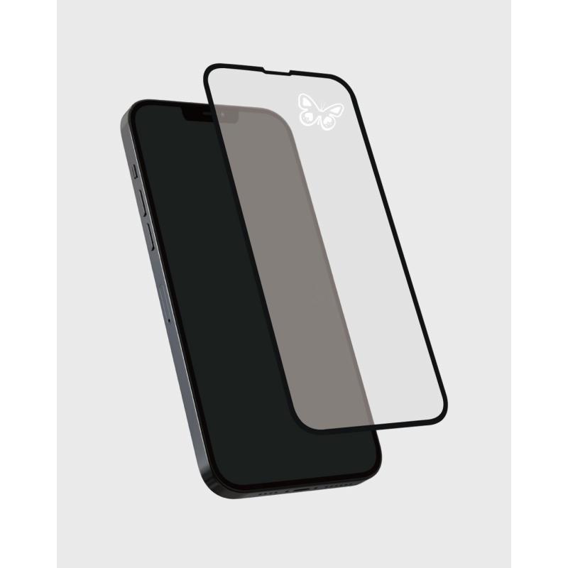 Tempered Glass Full Cover Black Frame Butterfly iPhone 14