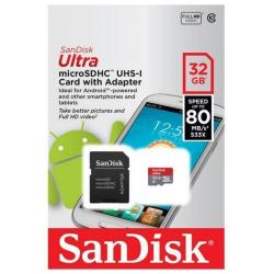 SanDisk Ultra Micro SD 32GB 80MB/s Class 10 Geheugenkaart
