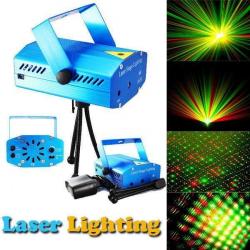 Mini Laser Stage lighting disco Rood/Groen muziekgestuurd