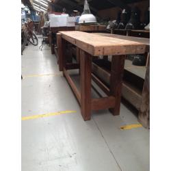 Industriële sitetable/ houten werkbank/ vintage dressoir