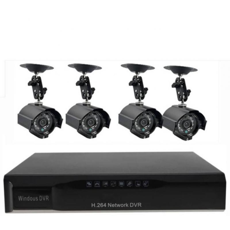 Beveiligingscamera set met 4 Cameras Outdoor Buiten