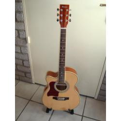 Linkshandige Dimavery JK303L cutaway western gitaar, naturel