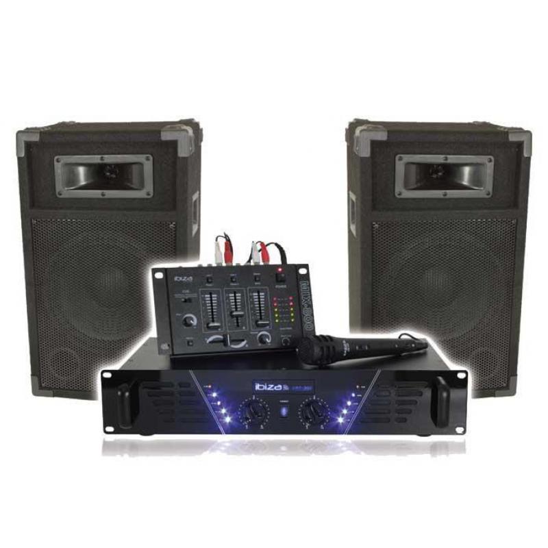 Ibiza DJ300 complete geluidsset 480W inclusief mengpaneel
