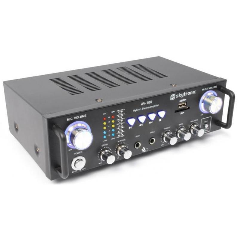 SkyTronic AV-100 Stereo Karaoke versterker met USB