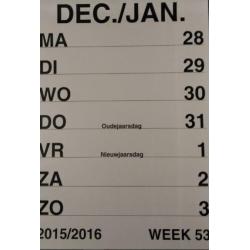 Grootletter weekkalender agenda 2016