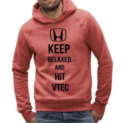 Honda Hoodie - Heather grey/Red - Keep Relaxed Honda Hoodies