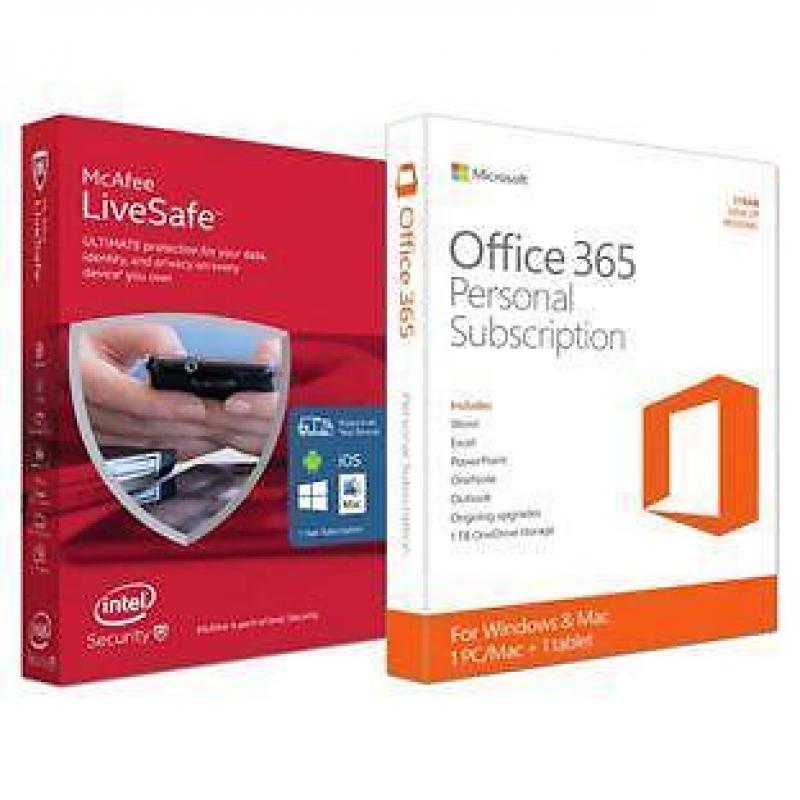 Office 365 Personal en McAfee LiveSafe - Bundelkorting