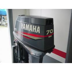 Yamaha 70 pk, 3 cilinder, autolube, powertrim, rvs prop.,'00