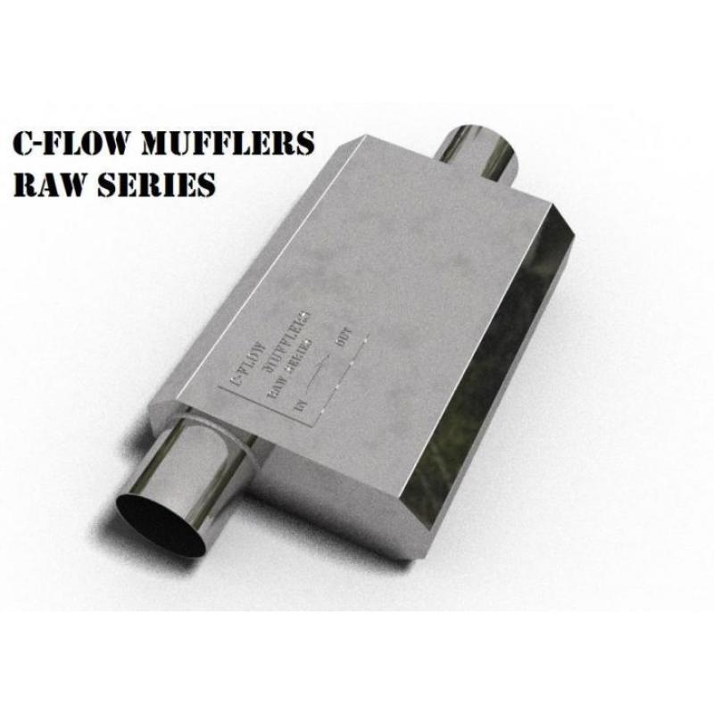 RVS uitlaat demper C-Flow Mufflers RAW Serie