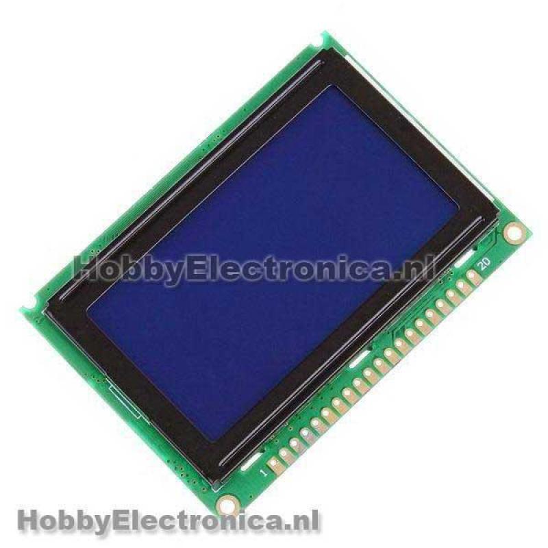 128 x 64 pixel LCD display module blauw backlight